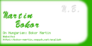 martin bokor business card